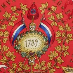 Hermès Blue/Red Silk Liberte Egalite Fraternite Republique Francaise Scarf 