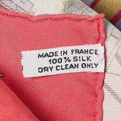 Pre Owned Hermès Pink Silk La Ronde Des Heures Scarf