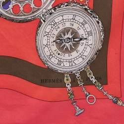 Pre Owned Hermès Pink Silk La Ronde Des Heures Scarf