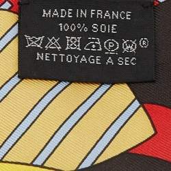 Hermès Red/Yellow Silk Les Murmures de la Foret Silk Twilly