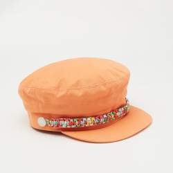 Pre Owned Hermès Orange Cotton Deauville Cap