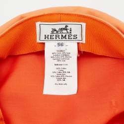 Pre Owned Hermès Orange Cotton Deauville Cap