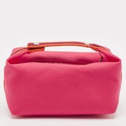 Hermes Hibiscus Canvas Large Bride-a-Brac Pouch