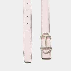 Pre Owned Hermes Vert De Gris/Mauve Pale Epsom and Swift Leather Gamma Buckle Reversible Belt 80 CM