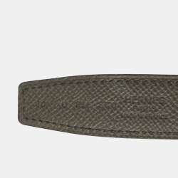 Pre Owned Hermes Vert De Gris/Mauve Pale Epsom and Swift Leather Gamma Buckle Reversible Belt 80 CM