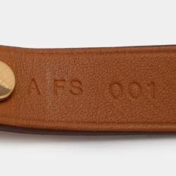 Hermès Brown Leather Mini Dog Gold Tone Bracelet