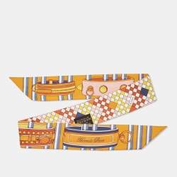 Pre Owned Hermes Multicolor Print Silk Colliers De Chiens Remix Twilly