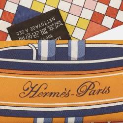 Pre Owned Hermes Multicolor Print Silk Colliers De Chiens Remix Twilly