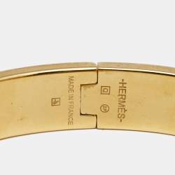 Hermès Clic H Orange Enamel Gold Plated Bracelet