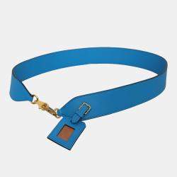 Hermes Blue Zanzibar Swift Leather Swift Etiquette Bag Strap
