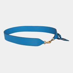 Hermes Blue Zanzibar Swift Leather Swift Etiquette Bag Strap