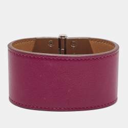 Hermès Bérénice Cuir Leather Palladium Plated Bracelet