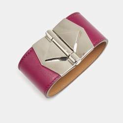 Hermès Bérénice Cuir Leather Palladium Plated Bracelet