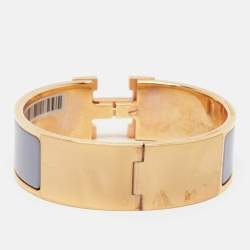 Hermes Clic Clac H Enamel Rose Gold Plated Bracelet 