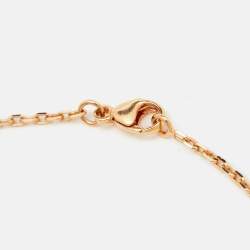 مملوكة مسبقًا Hermès Pop H Mini White Enamel Rose Gold Plated Pendant Necklace