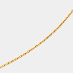 Hermes Mini Pop H Blue Enamel Gold Plated Pendant Necklace