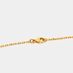 Hermes Mini Pop H Blue Enamel Gold Plated Pendant Necklace