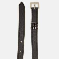 Hermes Noir Epsom Leather Pop H Buckle Belt 70 CM
