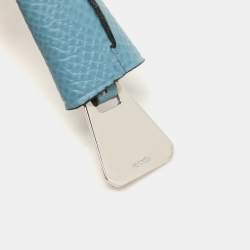 Hermès Blue Epsom Leather Mini Clochette Bag Charm