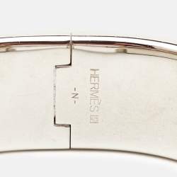 Hermes Clic Clac H Black Enamel Palladium Plated Bracelet