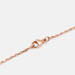 Pre Owned Hermès Mini Pop H Blue Enamel Rose Gold Plated Pendant Necklace