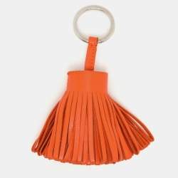 Hermès Orange Leather Milo Carmen Keyring