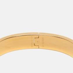 Pre Owned Hermès Red Enamel Gold Tone Metal Clic Clac H Bracelet