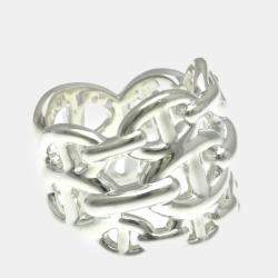 Hermes Silver Chaine d’Ancre Band Ring EU 54