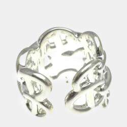 Hermes Silver Chaine d’Ancre Band Ring EU 54