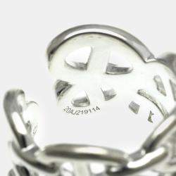Hermes Silver Chaine d’Ancre Band Ring EU 54