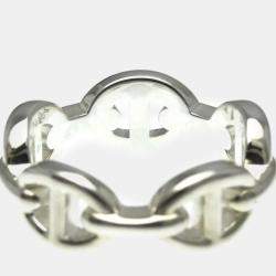 Hermes Silver Chaine d’Ancre Fashion Band Ring EU 51