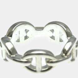 Hermes Silver Chaine d’Ancre Fashion Band Ring EU 51