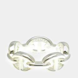 Hermes Silver Chaine d’Ancre Fashion Band Ring EU 51