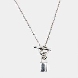 مملوكة مسبقًا Hermès Kelly Cadenas Kelly Lock Sterling Silver Pendant Necklace