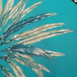 مملوكة مسبقًا Hermes Blue Turquoise Printed Silk Maxi Twilly 