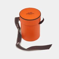 Hermes Orange/Rose Printed Silk Clic C'est Noue Twilly 