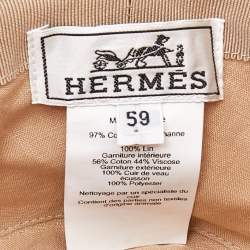 Hermès Light Yellow Feux D'Artifice Cotton Bucket Hat (59)