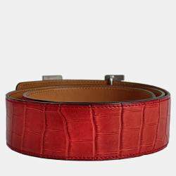Hermes Crocodile Leather H Constance Belt
