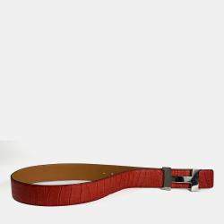 Hermes Crocodile Leather H Constance Belt
