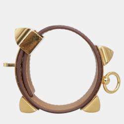 Hermes Gold Swift Calfskin Collier de Chien Bracelet