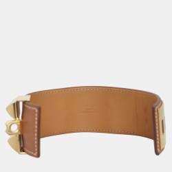 Hermes Gold Swift Calfskin Collier de Chien Bracelet