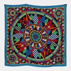Hermes Multicolour Rose De Compas Cashmere Scarf