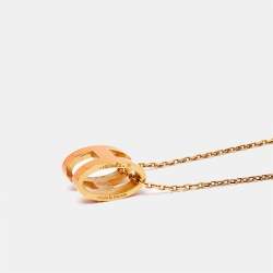 Pre Owned Hermès Pop H Orange Enamel Gold Plated Necklace