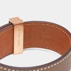 Hermes Collier de Chien 24 Leather Rose Gold Tone Bracelet 