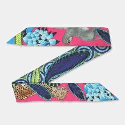Hermès Multicolor Print Silk The Savana Dance Twilly