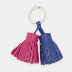 Hermès Blue/Pink Leather Carmen Uno-Dos Key Ring