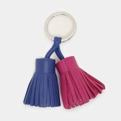 Hermès Blue/Pink Leather Carmen Uno-Dos Key Ring