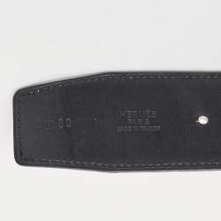 Pre Owned Hermes Black/Gold Box and Chamonix Leather Constance 2 Reversible Belt 80CM