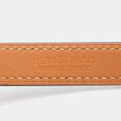 Pre Owned Hermès Rivale Leather Palladium Plated Bracelet