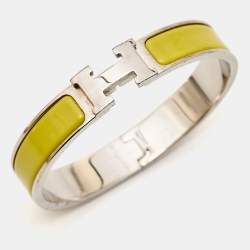 Hermes Clic H Yellow Enamel Palladium Plated Bracelet